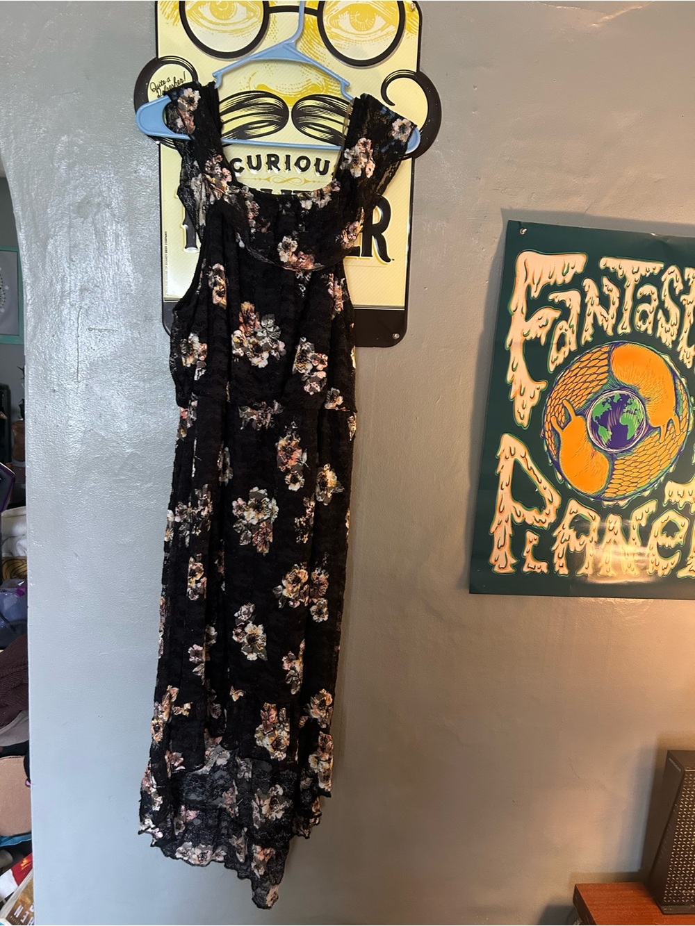 Black Floral Lace Maxi Dress - Brand: